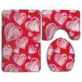 thumbnail image 1 of ABPHQTO Corazón rojo Juego de alfombras de baño de 3 piezas Alfombra de baño Alfombra de contorno y tapa de inodoro ABPHQTO Cont-CHAPPLE-13648, 1 of 2