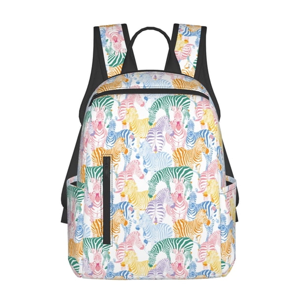 Balery Zebra Colourful Mochila ligera para hombre y mujer: duradera e impermeable, ideal para la escuela, el trabajo, viajes y uso diario.