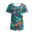 thumbnail image 4 of Spring Tops for Women 2025 Viikei Womens Tops Dressy Casual,Tops for Women 2025,Ladies' Casual Short Sleeved Loose Round Neck Printed Top Multicolor XL, 4 of 6