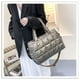 thumbnail image 4 of Women Down Shoulder Bag Handbag Tote Big Capacity Nylon Quilted Waterproof Wallet Trendy Satchel for Girls Shopping Vacation champán, 4 of 8