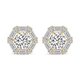 thumbnail image 3 of Lab Grown Diamond Fashion Earrings | 5 Carat IGI Certified Baguette & Round Shape | Rafflesia Flower Fashion Lab Diamond Stud Earrings | 14K Yellow Gold&nbsp; FG-VS Quality, 3 of 5
