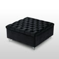 thumbnail image 5 of Inspired Home Clarissa Velvet Ottoman Coffee Table, Black, 5 of 9