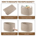thumbnail image 4 of Large Blanket Basket, 22"x12"x17"(75L) Rectangle Woven Baskets for Storage, Cotton Rope Basket for Living Room, Toy Basket with Handle, Basket for Organizing(Oatmeal Brown), 4 of 7