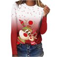 thumbnail image 1 of Camisas Navideñas Para Mujer Tops de Manga Larga Jersey de Cuello Redondo Informal Con Estampado de Ciervos en 3D Odeerbi ODB199769, 1 of 5
