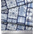 thumbnail image 2 of Soimoi Poly Georgette Fabric Paisley,Mandala & Quatrefoil Patchwork Decor Fabric Printed Yard 52 Inch Wide, 2 of 3