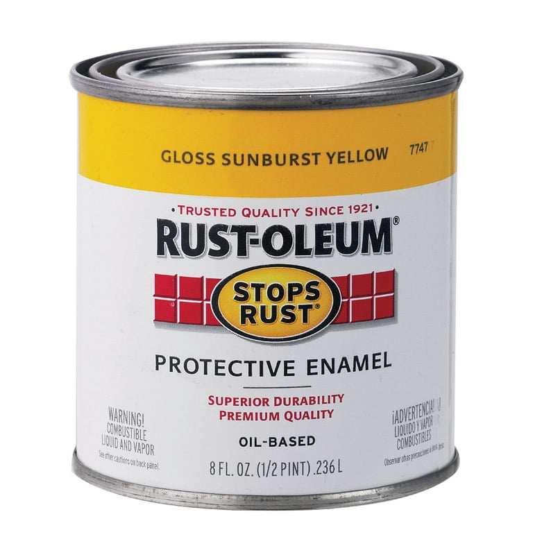 Rust-Oleum Stops Rust Protective Enamel, Gloss Sunburst Yellow, 1/2 pt