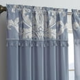 thumbnail image 3 of Chezmoi Collection Royal 4-Piece Jacquard Floral Window Curtain Set, Grayish Blue/Gray, 3 of 7
