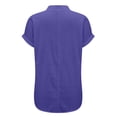 thumbnail image 5 of Blue Going Out Tops for Women Fashion Casual V Neck Button Short Sleeve T Shirt, 5 of 6