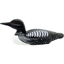 CVHOMEDECO. Primitives Hand Engraving and Painted Wood Loon Farmhouse Figurine Decorative Accent, 15 Inch