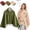 Green, variant on Heat Hug Poncho, Zip-Up Heated Blanket Cape with 3 Heat Settings, USB Powered Wearable Shawl Wrap for Women Home Office Travel