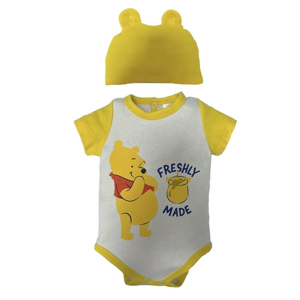 Pañalero de algodón estampado con gorro liso Disney Winnie Pooh Freshly Disney Pañalero0154