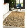 thumbnail image 4 of Mandala Decorative Rug, Abstract Floral Design with Themes Native South East Folkloric Illustration, Quality Carpet for Bedroom Dorm and Living Room, 6 Sizes, Peach Khaki, by Ambesonne, 4 of 4