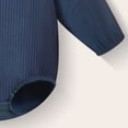 thumbnail image 6 of mgoYE Toddler Baby Boy Girl Bubble Romper Infant Oversized Plain Long Sleeve Crewneck Sweatshirt Bodysuit Cute Clothes(Navy,18-24 Months ), 6 of 6