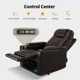 thumbnail image 6 of MCombo Home Theater Seating with USB Ports, LED Light Armrest Storage, Faux Leather Power Recliner Chair , HTS401, 6 of 8