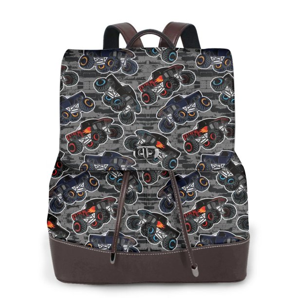 Disketp Cool Off-Road Vehicle Mochila de Cuero para Mujer, Bolso de Espalda Antirrobo con Estilo para Viaje, Trabajo y Uso Diario