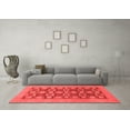 thumbnail image 3 of Ahgly Company Indoor Square Checkered Red Modern Area Rugs, 6' Square, 3 of 4