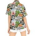 thumbnail image 2 of LA LEELA Women's Casual Beach Hawaiian Blouse Shirt Summer Short Sleeve Button Down Dress Tops Tee Shirts Blouses for Women M Hawaii Party, Black, 2 of 5