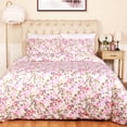 thumbnail image 2 of 300 Thread Count 100% Cotton Floral Duvet Cover & Pillow Shams Set, King/California King, Cream - Blue Nile Mills, 2 of 6