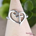 thumbnail image 2 of SS DESIGNS 925 Sterling Silver Cross in Heart Ring, Christian Promise Ring for Women, Handmade Religious Jewelry Gift, Cross Heart Ring Band, 2 of 5