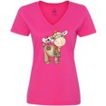 thumbnail image 3 of Inktastic Christmas Molly Moose Women's V-Neck T-Shirt, 3 of 5
