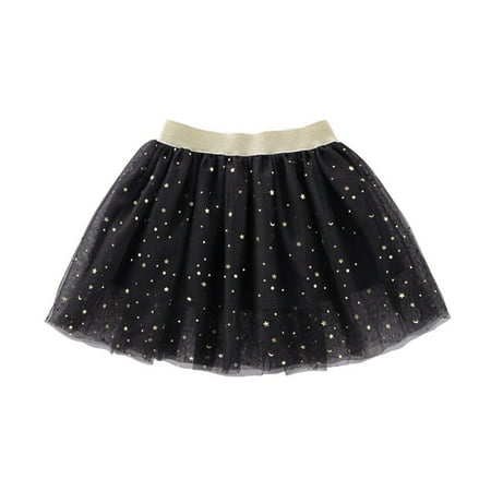 

WUXIAN Toddler Kids Tulle Tutu Skirt With Glitter Print Star Princess Party Halloween Skirt For Girls 1-10 Years Infants Baby Clothes Children Versatile Dailywear