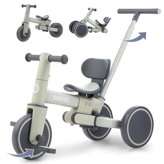 Triciclo Bobike 5 en 1 para niños pequeños de 18 meses a 5 años, color verde