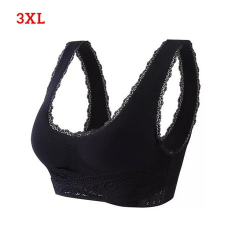 

ELENXS Women Fitness Bra Wireless Push Up Lace Design Sports Bra Yoga Adjustable Girl Underwear