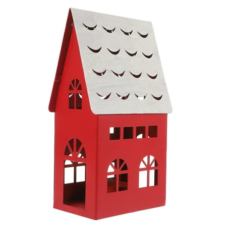 HAMPPLIES 1Set House Shaped Candle Holder Iron Christmas Atmosphere Creation Home Decoration Metal Candlestick