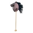 thumbnail image 4 of Caballo de peluche con ruedas, relincha y galopa, 31,5 pulgadas, divertido juego de simulación con ruedas para niños, niñas y niños. Marrón oscuro, 4 of 8