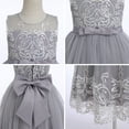 thumbnail image 6 of IDOPIP Flower Girl Lace Tulle Dress for Kids Wedding Bridesmaid Birthday Party Formal Princess Gown, 6 of 7