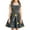 Navy, variant on Grblisyd Dresses for Girls Bow-Tie Straps Square Neck Party A‑Line Dress Cute Floral Printed Sleeveless Beach Sundress