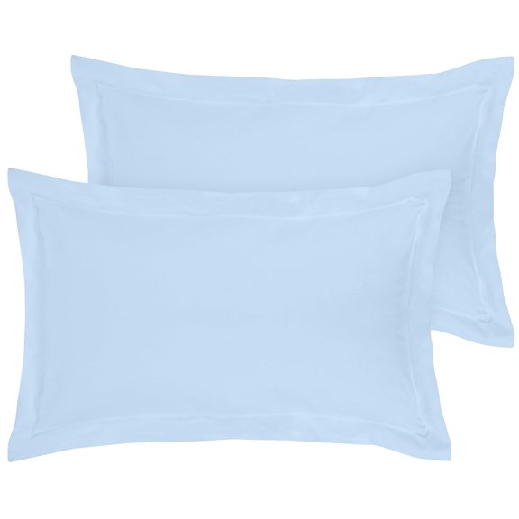 Royale Linens Pillow Shams 2 Pack Standard Size 20x26 Inch - 1800 Microfiber - Bed Pillow Shams, Wrinkle Resistant Super Soft and Cozy - Back Overlap Closure - Oxford Pillowcase (Standard, Lake Blue)