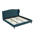 thumbnail image 3 of Rustic Manor Eloisa Linen Upholstered Platform Bed King Size, Navy, 3 of 8
