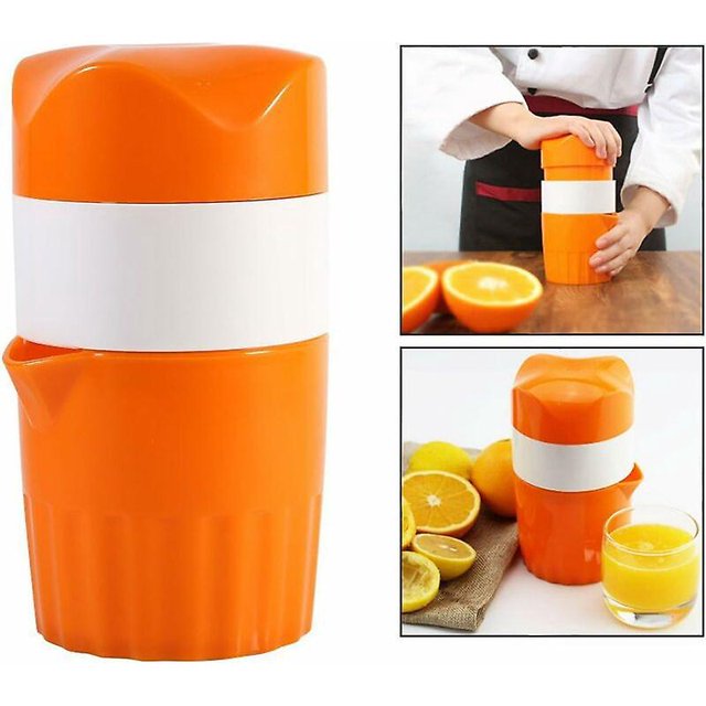 Exprimidor manual de frutas, exprimidor manual doméstico, exprimidor manual para utensilios de cocina de limón y frutas (naranja, 9,2 x 17,5 cm)