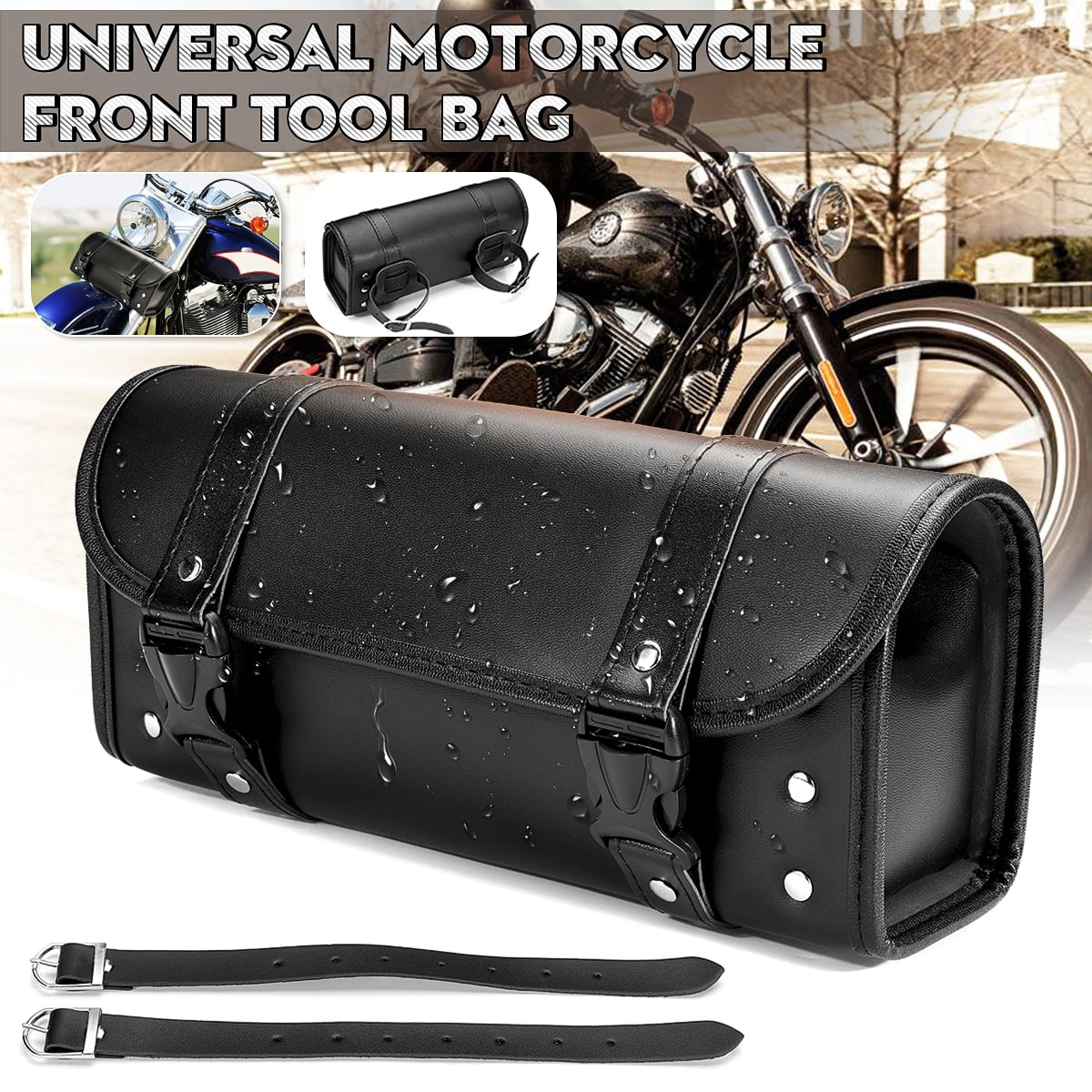 Roll Tool Bag Motorcycle Outdoor Tool Saddle Bag For Handlebar or Back Seat 