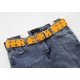 thumbnail image 1 of La moda de la fotografía callejera de moda con filas dobles es un cinturón de lona con agujeros, jeans elegantes y ahuecados con lunares, 1 of 6