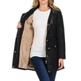 thumbnail image 2 of Ma Croix Womens Lightweight Parka Fur Lined Coat Hooded Anorak Jacket, 2 of 6