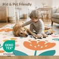 thumbnail image 4 of ODIKA 4'x6' Pastel Floral Harmony with Whimsical Washable Area Rug Elegant Blend of Soft Hues and Nature-Inspired for Bedroom, Reading Nook, Pet Friendly & Non-Shedding, 4 of 7