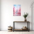 thumbnail image 2 of ZHONGYUTONG Paris Canvas Wall Art Pink Eiffel Tower Pictures Wall Decor Paris Painting Girls Room Poster Framed (12.00" x 18.00"), 2 of 5