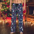 thumbnail image 2 of Kwasome Men Pant Christmas Pants Pajama Pants With Drawstring And Pockets Navy Holiday Travel Play Wear Xl, 2 of 4