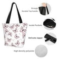 thumbnail image 3 of Lsque Pink Butterflies (2) Pattern Beach Tote,Shoulder Handbag,Spacious Tote Bag,Lightweight Travel Bag,Versatile Shopping Bag, 3 of 6