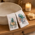 thumbnail image 5 of 2-Pack Vintage Octopus Printed Kitchen Towels, Absorbent Ocean Animal Hand Towels for Bathroom, Coastal Themed Dish Cloths for Farmhouse Nautical Decor, 5 of 7
