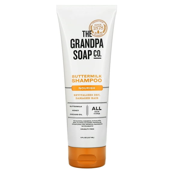 The Grandpa Soap Co. Buttermilk Shampoo, Nourish, All Hair Types, 8 fl oz (237 ml)