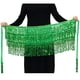 thumbnail image 2 of Guardurnaity a la cadera para danza del vientre a la moda, bufanda con borlas, ropa de baile envolvente multicolor, disfraz Rave con diamantes de Prendas para la parte inferior del cuerpo Verde, 2 of 6