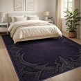 thumbnail image 3 of ODIKA 8'x10' Washable Area Rug Durable, Non-Slip Deep Purple Gothic-Inspired Symmetrical Design Elegant Ornate Borders with Central Cracked for Living Room, Under Sectional, Family, 3 of 7