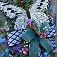thumbnail image 3 of Spring Wreath,Teardrop Swag Rose Butterfly Wreath for Front Door,Teardrop Wreath Purple-Blue Artificial Floral Swag, 3 of 8
