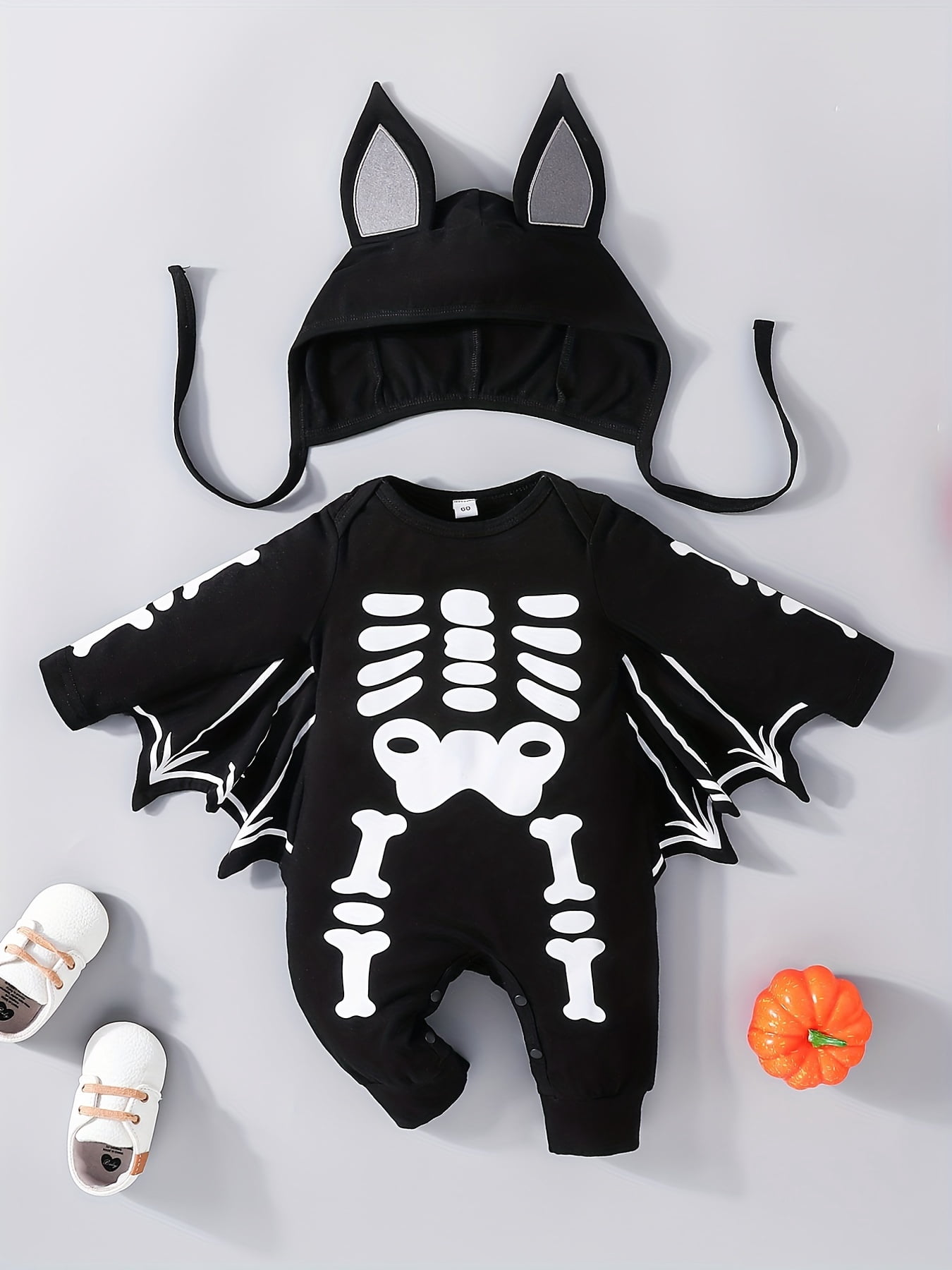 Disfraz De Murciélago-Esqueleto Que Brilla En La Oscuridad Para Niños | Mono Con Máscara Y Guantes | Halloween Y Carnaval