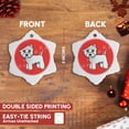 thumbnail image 3 of 3drose, Cute Cartoon West Highland Terrier - Westie Dog Santa Hat Red, 3 inch Snowflake Porcelain Ornament, 3 of 7