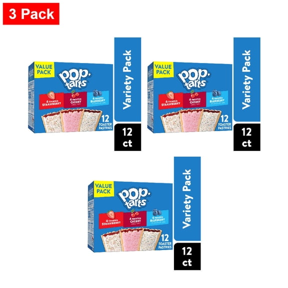 Pop-Tarts Toaster Pastries Variety Pack 12 ct - 3 Pack