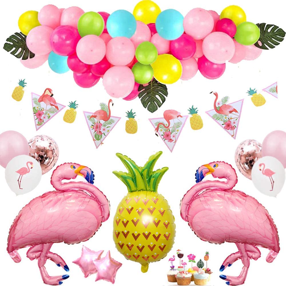 Download Flamingo And Pineapple Party Decorations Tropical Balloons Arch And Garlands Kit Flamingo Banner Cake Toppers Palm Leaves Latex Balloon Pink Blue Confetti Green Yellow Flamingo Party Supplies Walmart Com Walmart Com